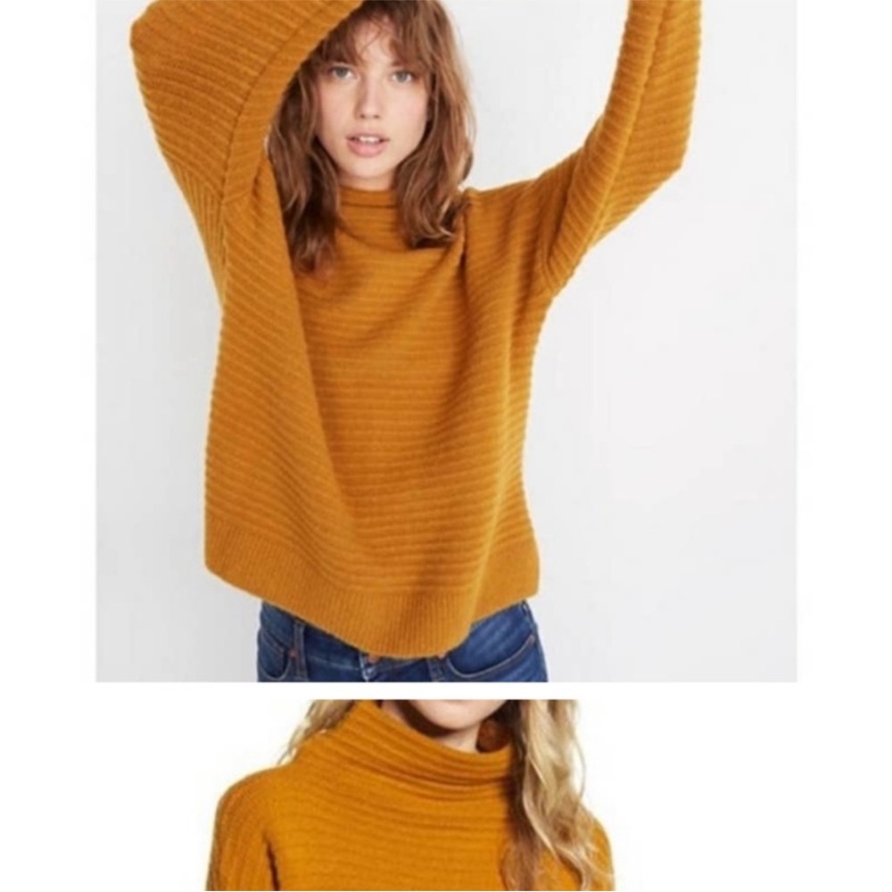 Madewell Belmont Mock Neck Sweater Golden Mustard Size XL